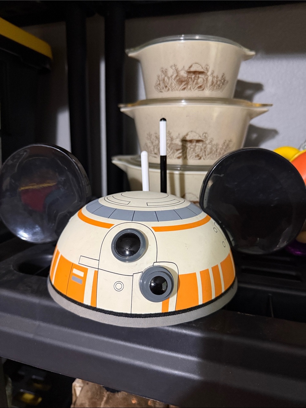 Disney BB-8 Inspired Mickey Ears Hat in Cream, Orange, Gray and Black